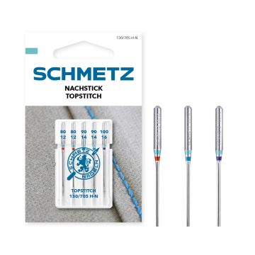 SCHMETZ TOPSTITCH SIZE 80-100 PACK OF 5 CARDED