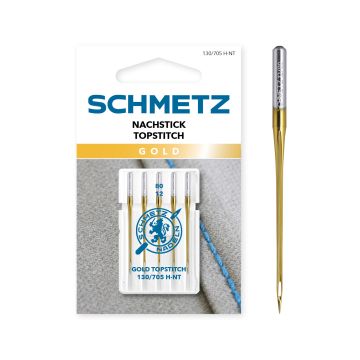 SCHMETZ GOLD TOPSTITCH SIZE 80 PACK OF 5 CARDED