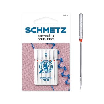 SCHMETZ DOUBLE EYE SIZE 80 PACK OF 5 CARDED