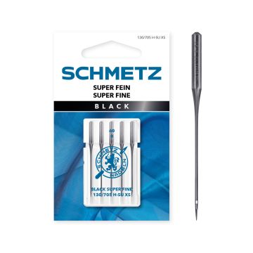 SCHMETZ BLACK SUPER FINE NON STICK COATING SIZE 60 PACK OF 5 CARDED