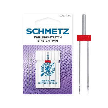 SCHMETZ STRETCH TWIN 4MM SIZE 75 CARDED