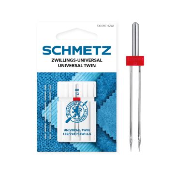 SCHMETZ TWIN 2.5MM SIZE 80 PACK OF 1 CARDED