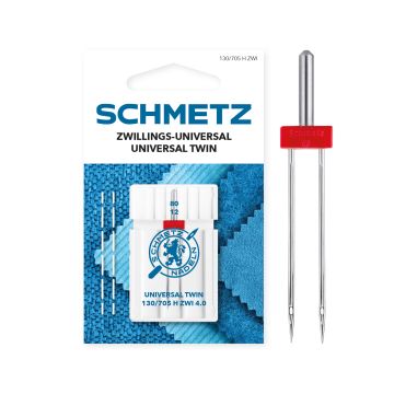 SCHMETZ TWIN 4MM SIZE 80 PACK OF 1 CARDED