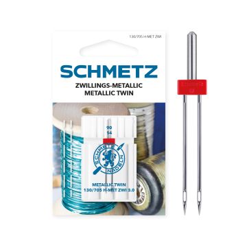 SCHMETZ TWIN METALLIC 3MM SIZE 90 PACK OF 1 CARDED