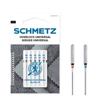 SCHMETZ DOUBLE SCARF SIZE 80-90 PACK OF 5 NEEDLES CARDED EL705CF