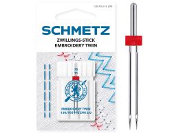 SCHMETZ TWIN EMBROIDERY 2MM SIZE 75 PACK OF 1 CARDED